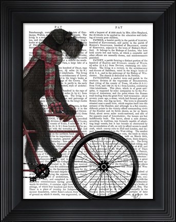 Framed Schnauzer on Bicycle, Black Print