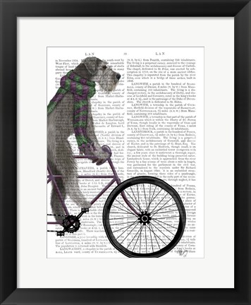 Framed Schnauzer on Bicycle, Grey Print