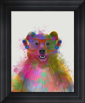 Framed Rainbow Splash Bear Print
