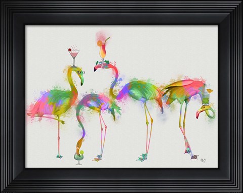 Framed Rainbow Splash Cocktail Party Print