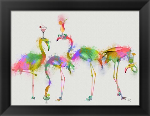 Framed Rainbow Splash Cocktail Party Print