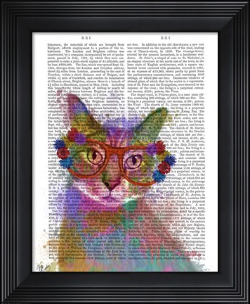 Framed Rainbow Splash Cat 1 Print
