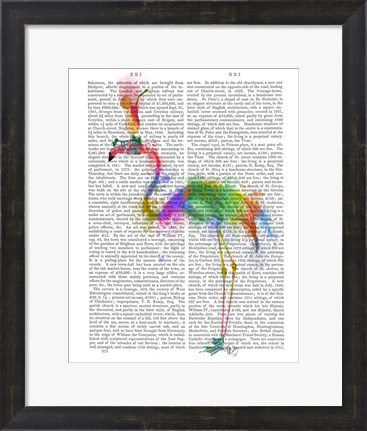 Framed Rainbow Splash Flamingo 1 Print
