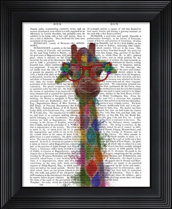 Framed Rainbow Splash Giraffe 3 Print