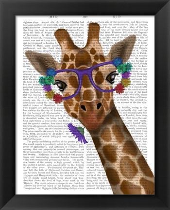 Framed Chewing Giraffe 1 Print