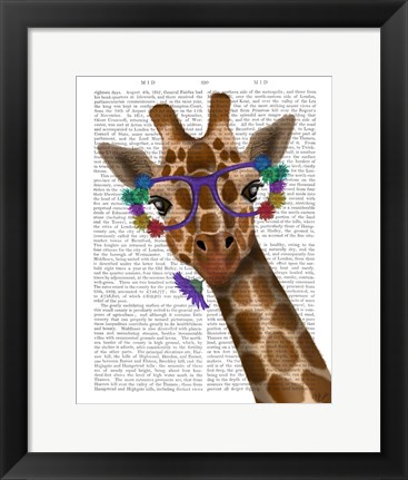 Framed Chewing Giraffe 1 Print