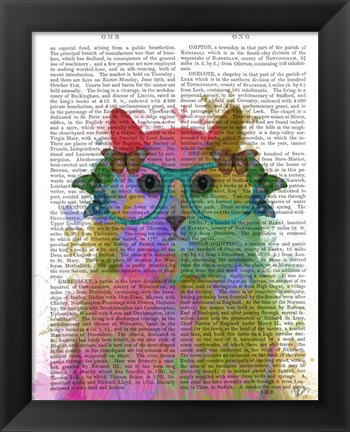 Framed Rainbow Splash Cat 3, Portrait Print