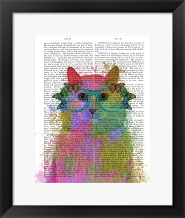 Framed Rainbow Splash Cat 3, Portrait Print
