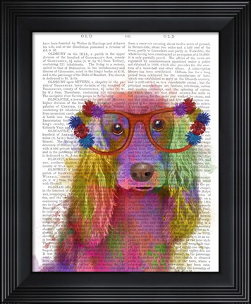 Framed Rainbow Splash Cocker Spaniel, Portrait Print