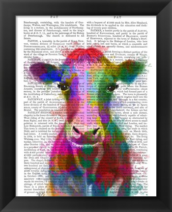 Framed Rainbow Splash Cow Print