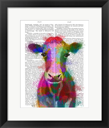 Framed Rainbow Splash Cow Print