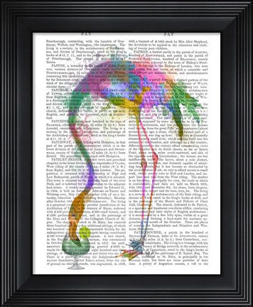 Framed Rainbow Splash Flamingo 3 Print