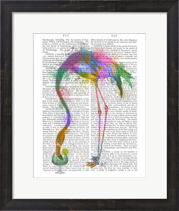 Framed Rainbow Splash Flamingo 3 Print
