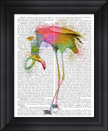 Framed Rainbow Splash Flamingo 4 Print
