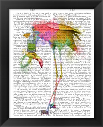 Framed Rainbow Splash Flamingo 4 Print