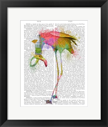 Framed Rainbow Splash Flamingo 4 Print