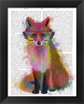 Framed Rainbow Splash Fox 2 Print