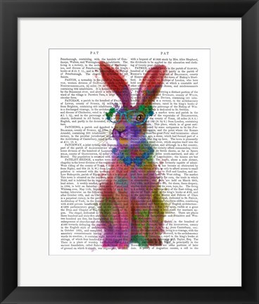 Framed Rainbow Splash Rabbit 2, Full Print