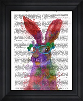 Framed Rainbow Splash Rabbit 2, Portrait Print