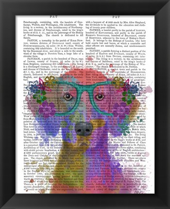 Framed Rainbow Splash Weimaraner, Portrait Print