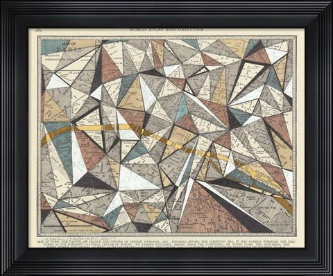Framed Modern Map of Paris Print