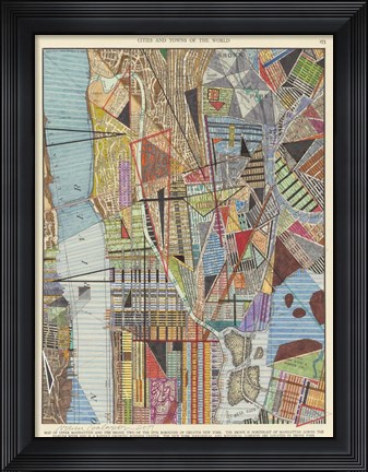 Framed Modern Map of New York I Print