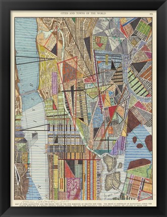 Framed Modern Map of New York I Print