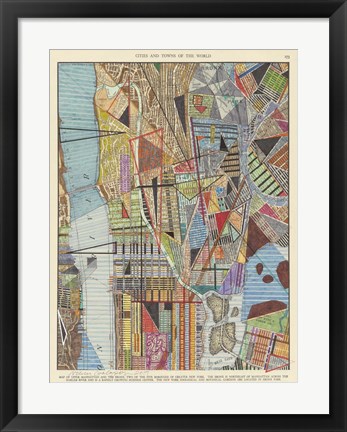 Framed Modern Map of New York I Print