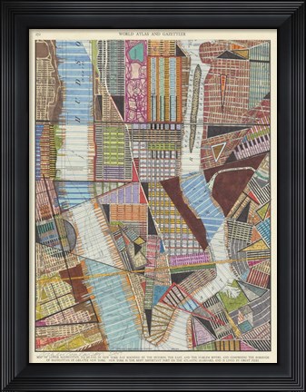 Framed Modern Map of New York II Print