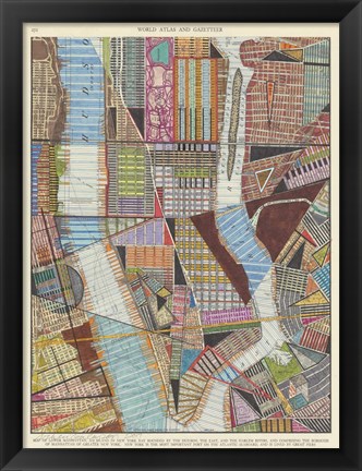 Framed Modern Map of New York II Print