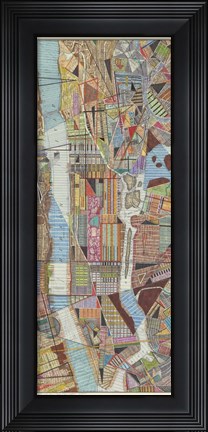 Framed Modern Map of New York III Print
