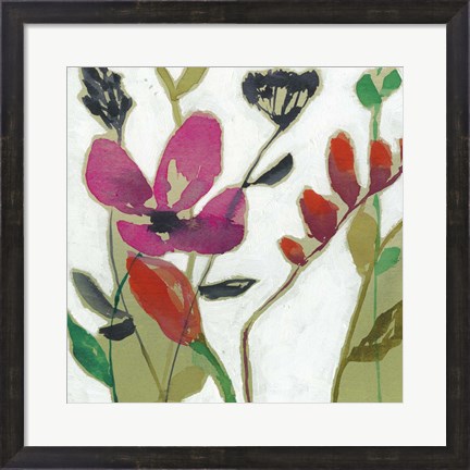 Framed Vivid Flowers I Print
