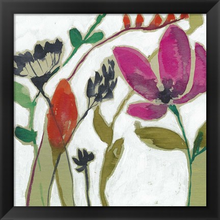 Framed Vivid Flowers II Print