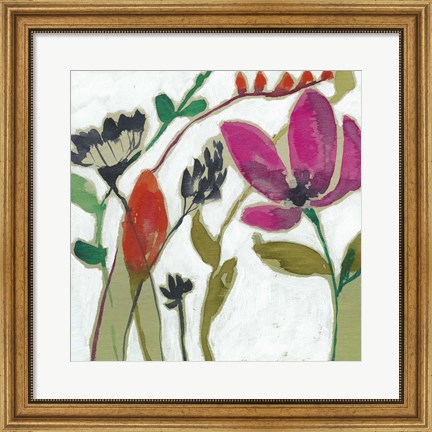 Framed Vivid Flowers II Print