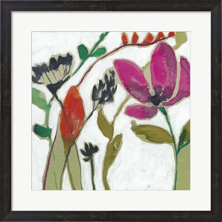 Framed Vivid Flowers II Print