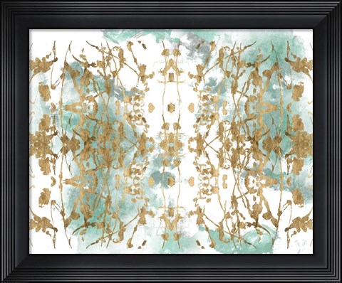Framed Verdant Mirror I Print
