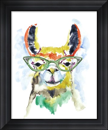 Framed Smarty-Pants Llama Print