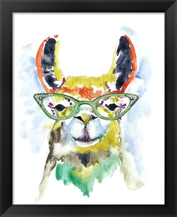 Framed Smarty-Pants Llama Print