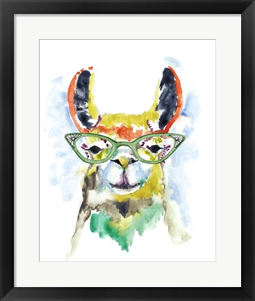 Framed Smarty-Pants Llama Print