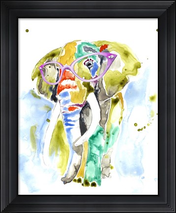 Framed Smarty-Pants Elephant Print