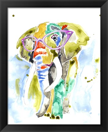 Framed Smarty-Pants Elephant Print