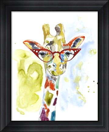Framed Smarty-Pants Giraffe Print