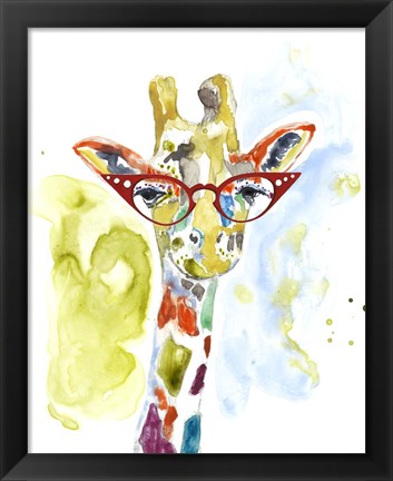 Framed Smarty-Pants Giraffe Print