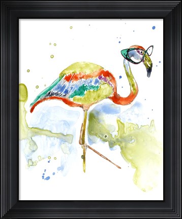 Framed Smarty-Pants Flamingo Print