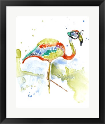 Framed Smarty-Pants Flamingo Print