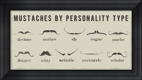 Framed Mustaches Personalities Print