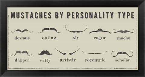 Framed Mustaches Personalities Print