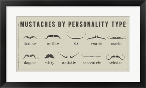 Framed Mustaches Personalities Print