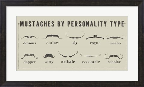 Framed Mustaches Personalities Print