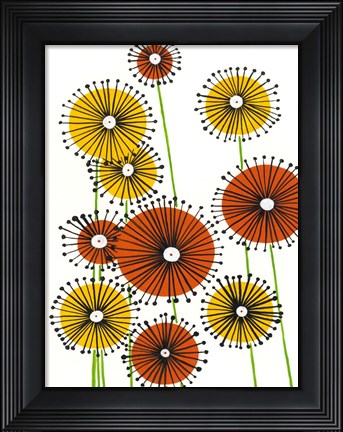 Framed Flower Wheels I Print